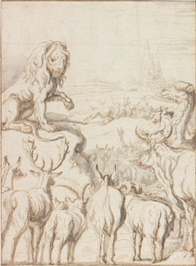 The Lion, King of the Animals by Francis Barlow